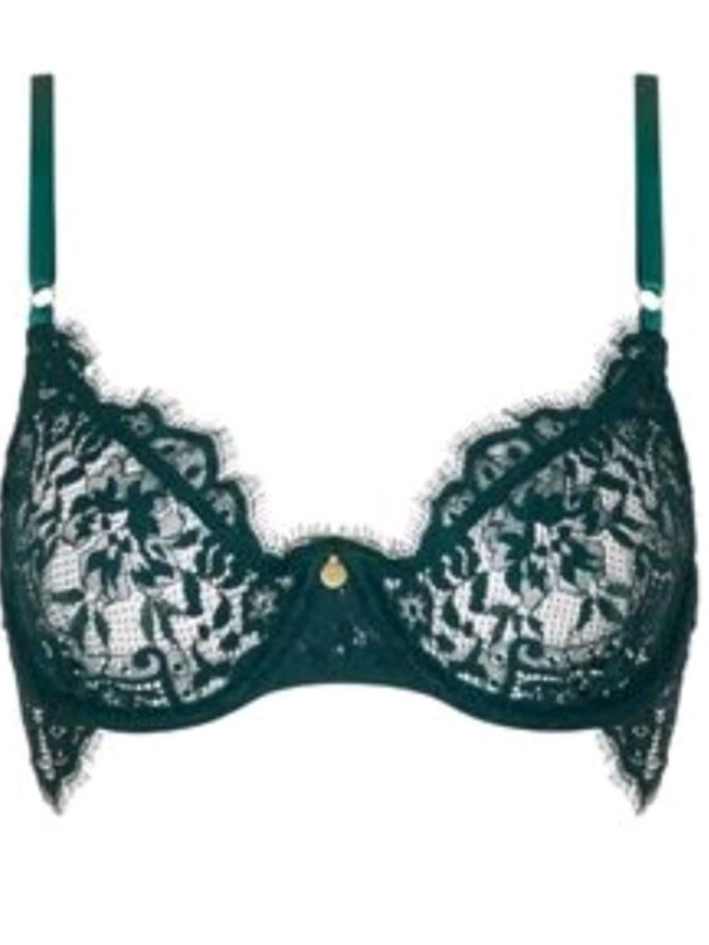 Gooseberry Lace Bra Dainty Demi Emerald Green NWT XS